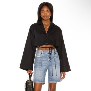 L'Academie Black Cropped Top
